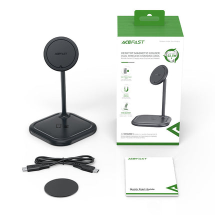 ACEFAST 2in1 Qi 15W wireless charger and stand for iPhone and Apple AirPods E6 black – image 9