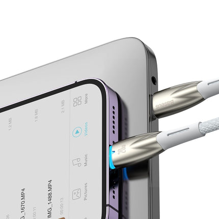 BASEUS Cable for fast charging iPhone USB-C - Lightning 480Mb/s PD 20W 1m white – image 10