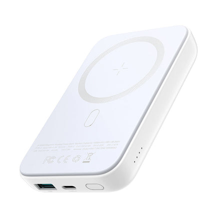 JOYROOM Mini Power Bank 10000mAh magnetic with QC PD USB USB-C charger, white