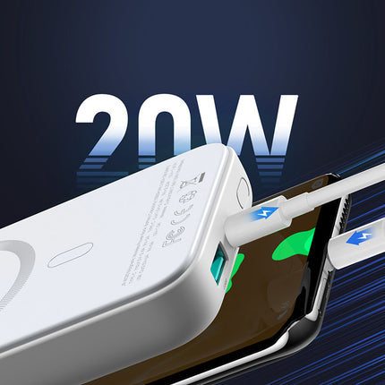 JOYROOM Mini Power Bank 10000mAh magnetic with QC PD USB USB-C charger, white – image 4