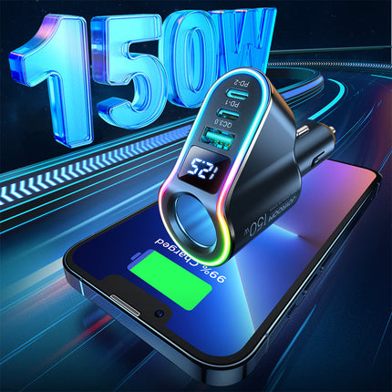 JOYROOM 4in1 Fast USB-A car charger 2x USB-C PD 150W black – image 4