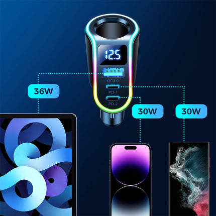 JOYROOM 4in1 Fast USB-A car charger 2x USB-C PD 150W black – image 6