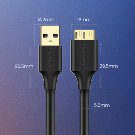 UGREEN Cable drive cable USB-A 3.0 - Micro USB-B SuperSpeed ​​5Gb/s 1m black – image 10