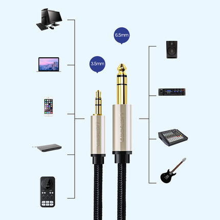 UGREEN TRS audio adapter cable mini jack 3.5mm - jack 6.35mm 1m gray – image 7
