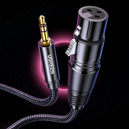 UGREEN Cable audio cable 3.5mm mini jack (male) - XLR (female) 1m black – image 3