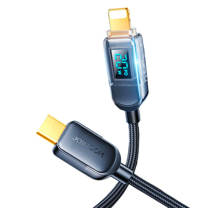 JOYROOM iPhone USB-C - Lightning cable with display 20W 1.2 m black