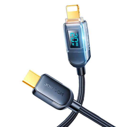 JOYROOM iPhone USB-C - Lightning cable with display 20W 1.2 m black