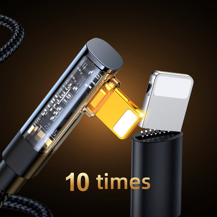 JOYROOM Angled iPhone Lightning Cable - USB-C for fast charging 20W 1.2m black – image 10