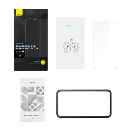 BASEUS Full screen tempered glass for iPhone 14 Pro with 0.3mm speaker cover – image 11