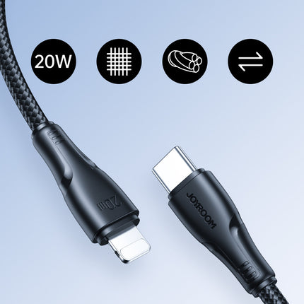 JOYROOM Durable cable for iPhone Surpass Series USB-C - Lightning 20W 0.25m black – image 7