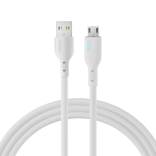 JOYROOM Cable with LED indicator USB - micro USB 2.4A 2m white