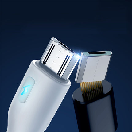 JOYROOM Cable with LED indicator USB - micro USB 2.4A 2m white – image 5