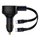 BASEUS 2in1 Car charger 33W 2x USB-C Enjoyment black