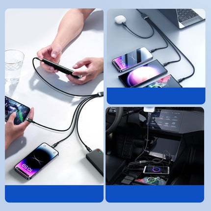 JOYROOM 4in1 Cable USB-A - 2x USB-C iPhone Lightning microUSB 1.2m black – image 11