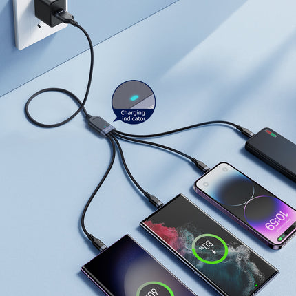 JOYROOM 4in1 Cable USB-A - 2x USB-C iPhone Lightning microUSB 1.2m black – image 7