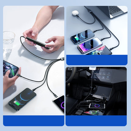 JOYROOM 4in1 Cable USB-A - USB-C 2x iPhone Lightning microUSB 1.2m black – image 11
