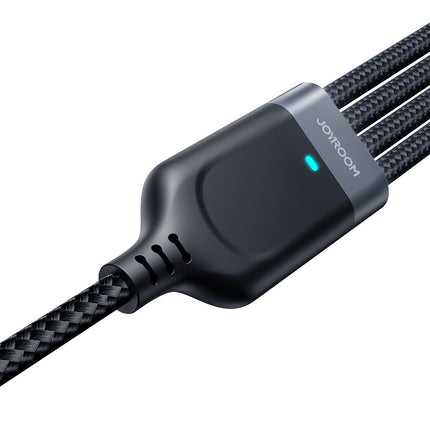 JOYROOM 4in1 Cable USB-A - USB-C 2x iPhone Lightning microUSB 1.2m black – image 2