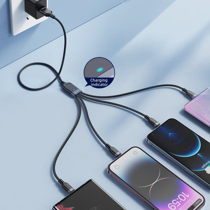 JOYROOM 4in1 Cable USB-A - USB-C 2x iPhone Lightning microUSB 1.2m black – image 7
