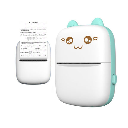HURTEL Mini Cat thermal label printer cheat sheet from Bluetooth phone Fun Print blue