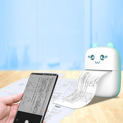 HURTEL Mini Cat thermal label printer cheat sheet from Bluetooth phone Fun Print blue – image 2