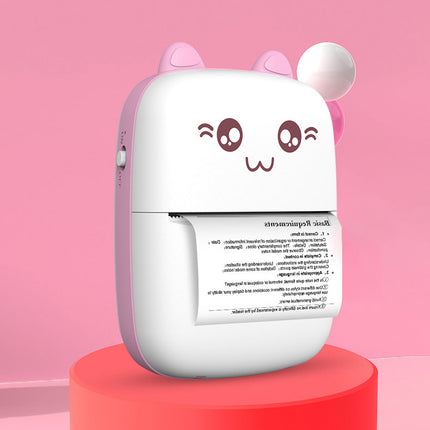 HURTEL Mini Cat thermal label printer cheat sheet from Bluetooth phone Fun Print pink – image 2