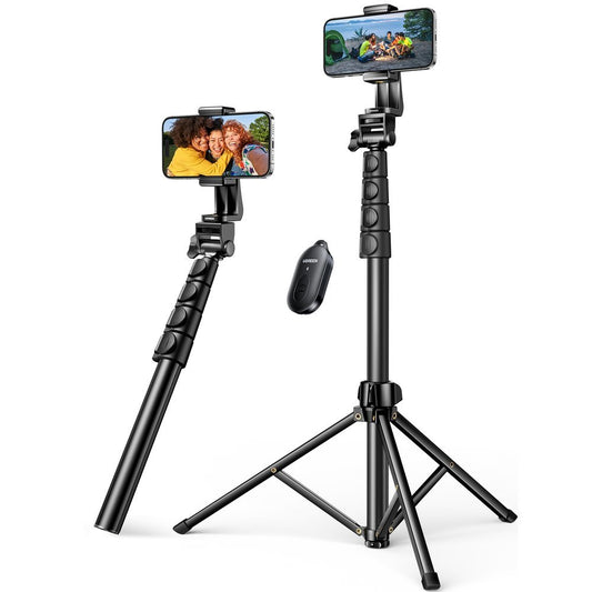 UGREEN Selfie stick with stand and Bluetooth remote control, long selfie stick 1.8 m, black