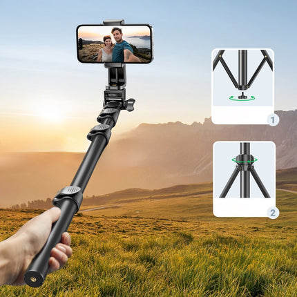 UGREEN Selfie stick with stand and Bluetooth remote control, long selfie stick 1.8 m, black – image 2
