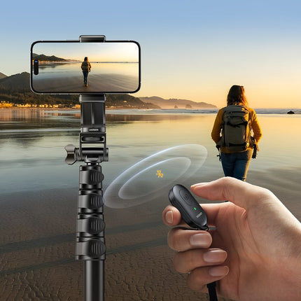UGREEN Selfie stick with stand and Bluetooth remote control, long selfie stick 1.8 m, black – image 3