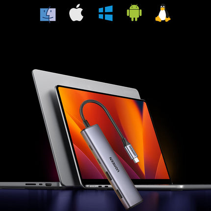UGREEN HUB USB-C port adapter - 2x USB-A 2x USB-C 20cm gray – image 2