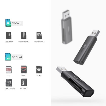 UGREEN SD TF memory card reader for computer USB 3.0 black – image 7