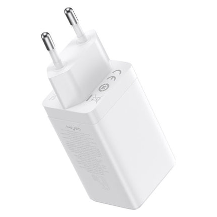 BASEUS GaN fast charger 2x USB-C USB 65W + USB-C cable white – image 3