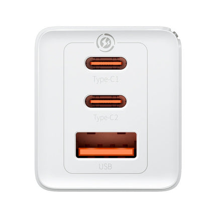 BASEUS GaN fast charger 2x USB-C USB 65W + USB-C cable white – image 4