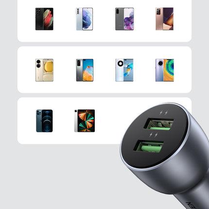 UGREEN Fast car charger 2x USB 36W Quick Charge SCP FCP AFC gray – image 3
