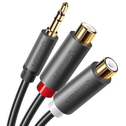 UGREEN Cable audio jack adapter cable 3.5mm male - 2x RCA female 0.25m gray