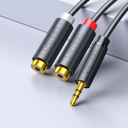 UGREEN Cable audio jack adapter cable 3.5mm male - 2x RCA female 0.25m gray – image 2