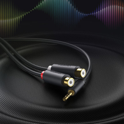 UGREEN Cable audio jack adapter cable 3.5mm male - 2x RCA female 0.25m gray – image 3