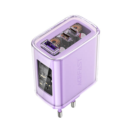 ACEFAST GaN 65W network charger 3 ports 1x USB 2x USB-C purple – image 2