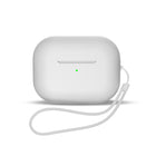 HURTEL Silicone case for AirPods 1 / 2 headphones + wrist strap, white