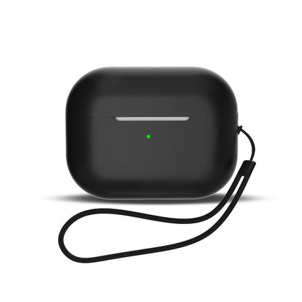 HURTEL Silicone case for AirPods 1 / 2 headphones + wrist strap, black