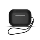 HURTEL Silicone case for AirPods 1 / 2 headphones + wrist strap, black