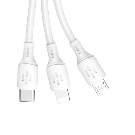 DUDAO 3in1 Cable USB-A to USB-C micro USB iPhone Lightning 480Mb/s 1.2m white – image 2
