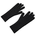HURTEL Knitted phone gloves with cut-outs for fingers, unisex, black