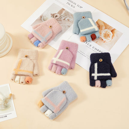 HURTEL Children's and women's blue winter mittens for the phone – image 3