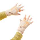 HURTEL Children's and women's white winter mittens for the phone