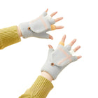 HURTEL Children's and women's gray winter mittens for the phone