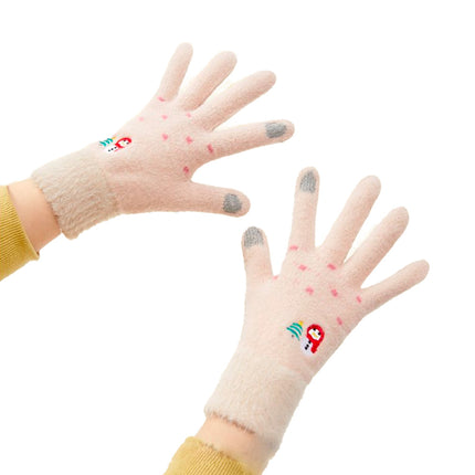 HURTEL Women's beige warm winter touch gloves for the phone