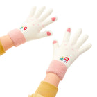 HURTEL Women's warm, touchscreen winter gloves for the phone, white and pink