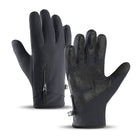 HURTEL Winter gloves for the phone, sports, outdoor, skiing, bike, jogging, sizes. L black