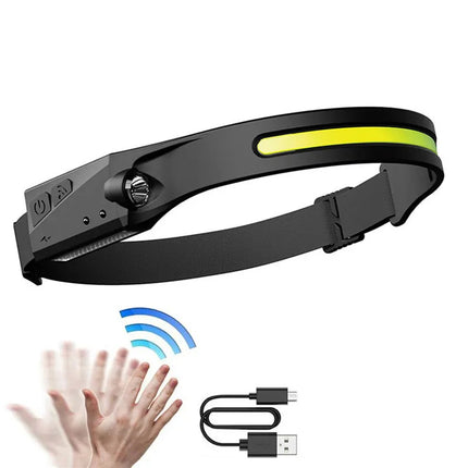 HURTEL LED headlamp with motion sensor IPX4 USB-C 1200 mAh black – image 6