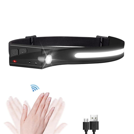 HURTEL LED headlamp with motion sensor IPX4 USB-C 1200 mAh black – image 7